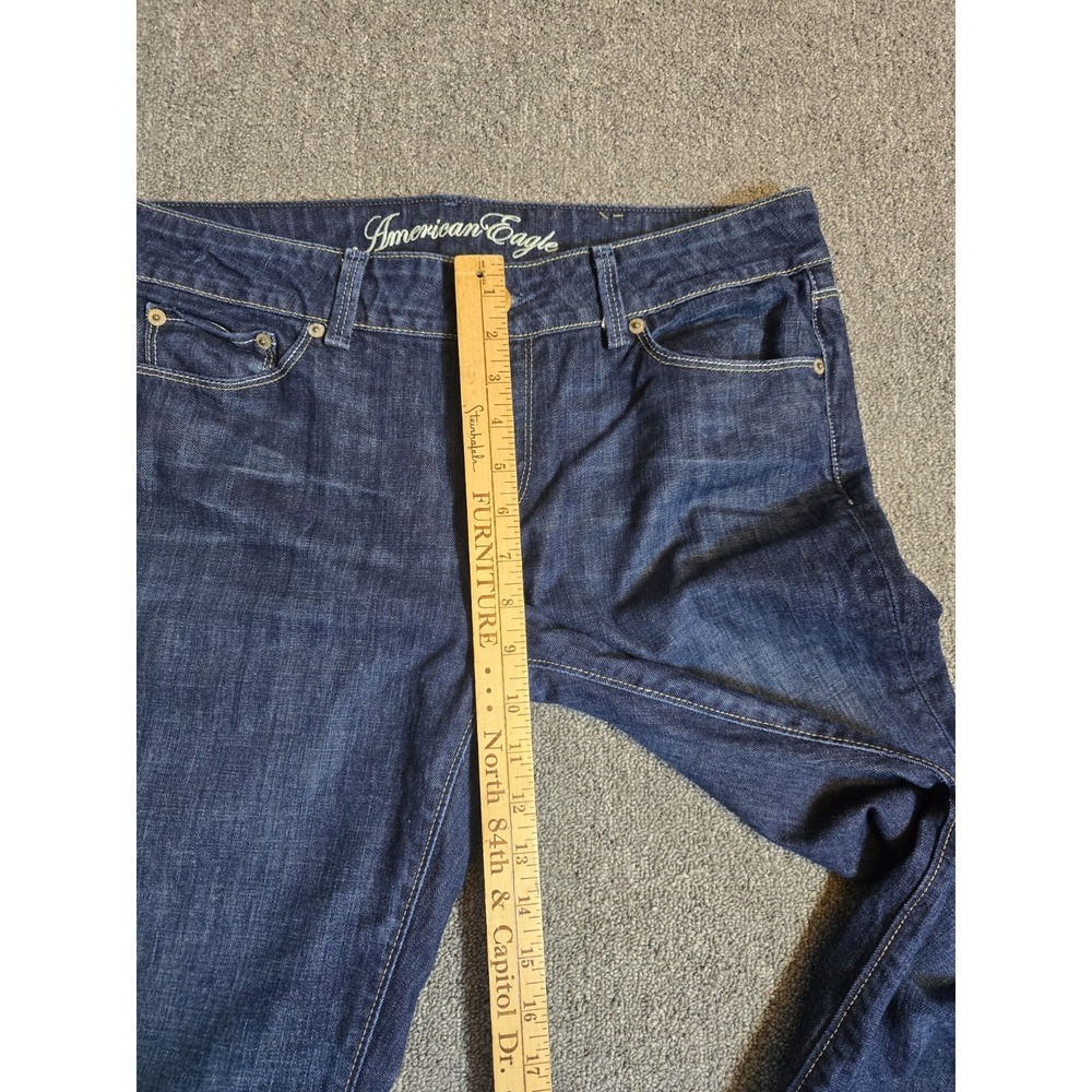 Dark Blue Women's Flared Jeans - Picture 6 of 15